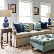 Living room, Furniture, Room, Couch, Interior design, Coffee table, Table, Home, Sofa bed, Slipcover, 