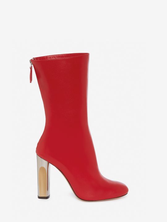 Footwear, Boot, Red, High heels, Shoe, Leather, Joint, Leg, Knee-high boot, Durango boot, 