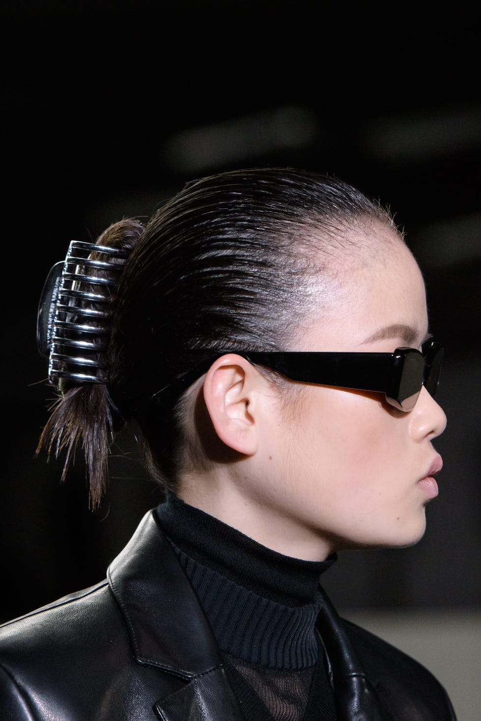 Eyewear, Hair, Hairstyle, Fashion, Glasses, Sunglasses, Chin, Neck, Black hair, Quiff, 