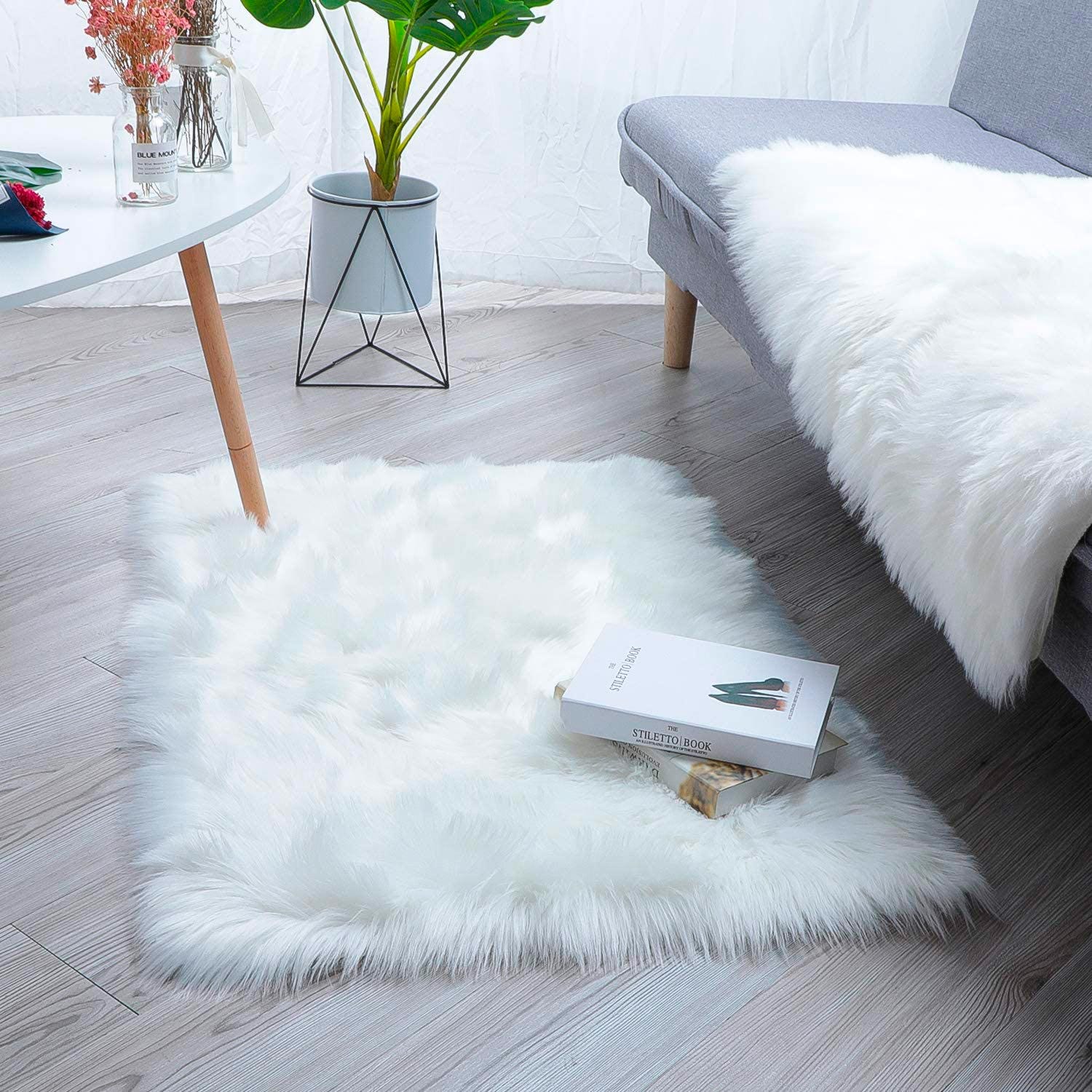 Alfombra Elegante De Pelo Largo sintético