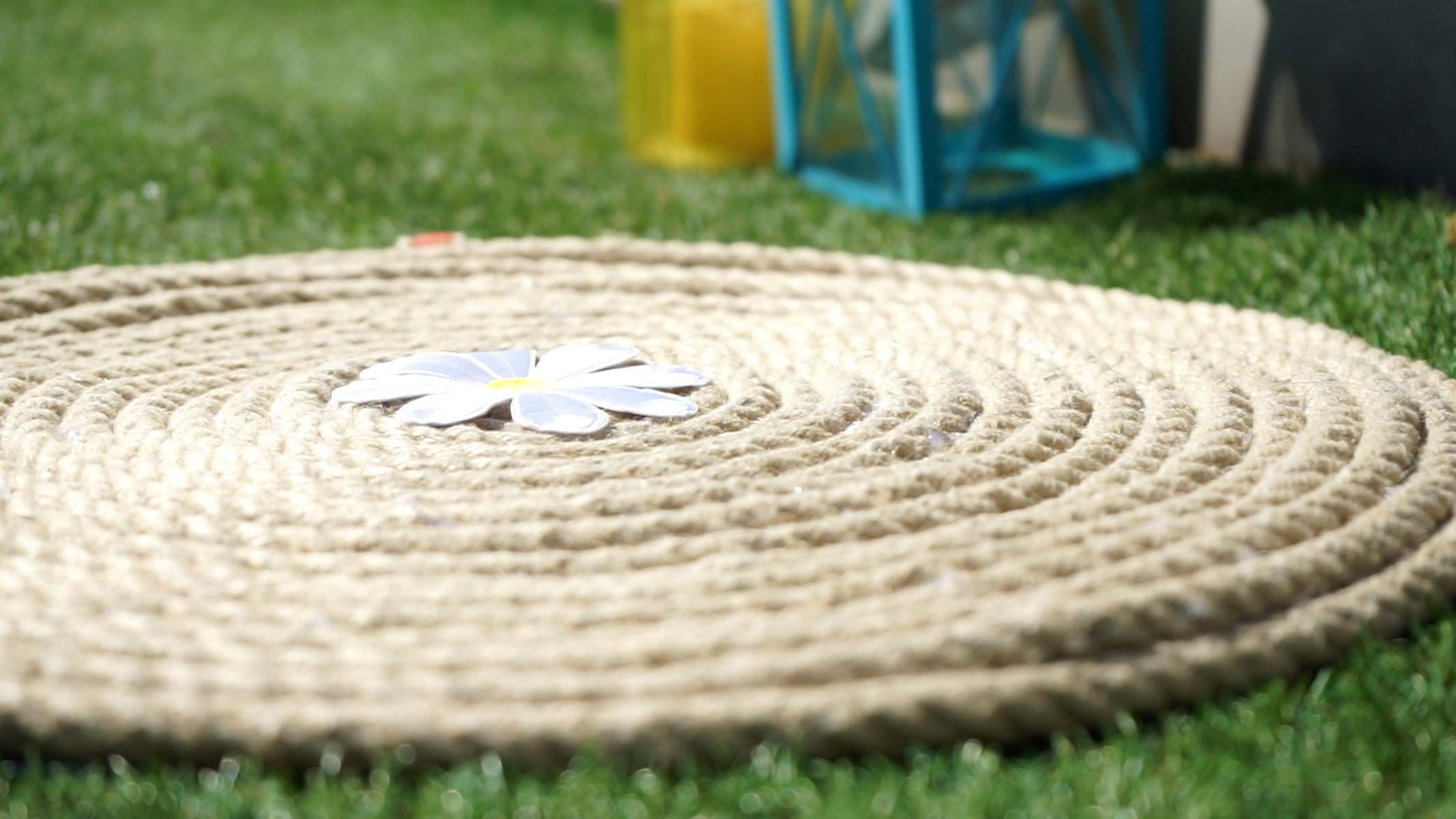Una alfombra en casa cuerda: manualidades