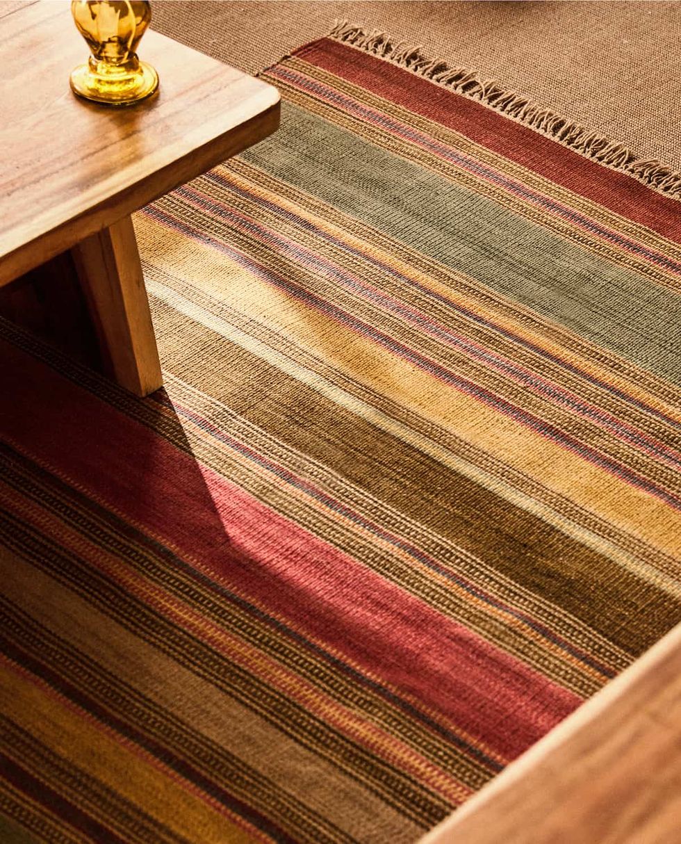 Comprar Alfombras vintage con rayas coloridas, alfombra para