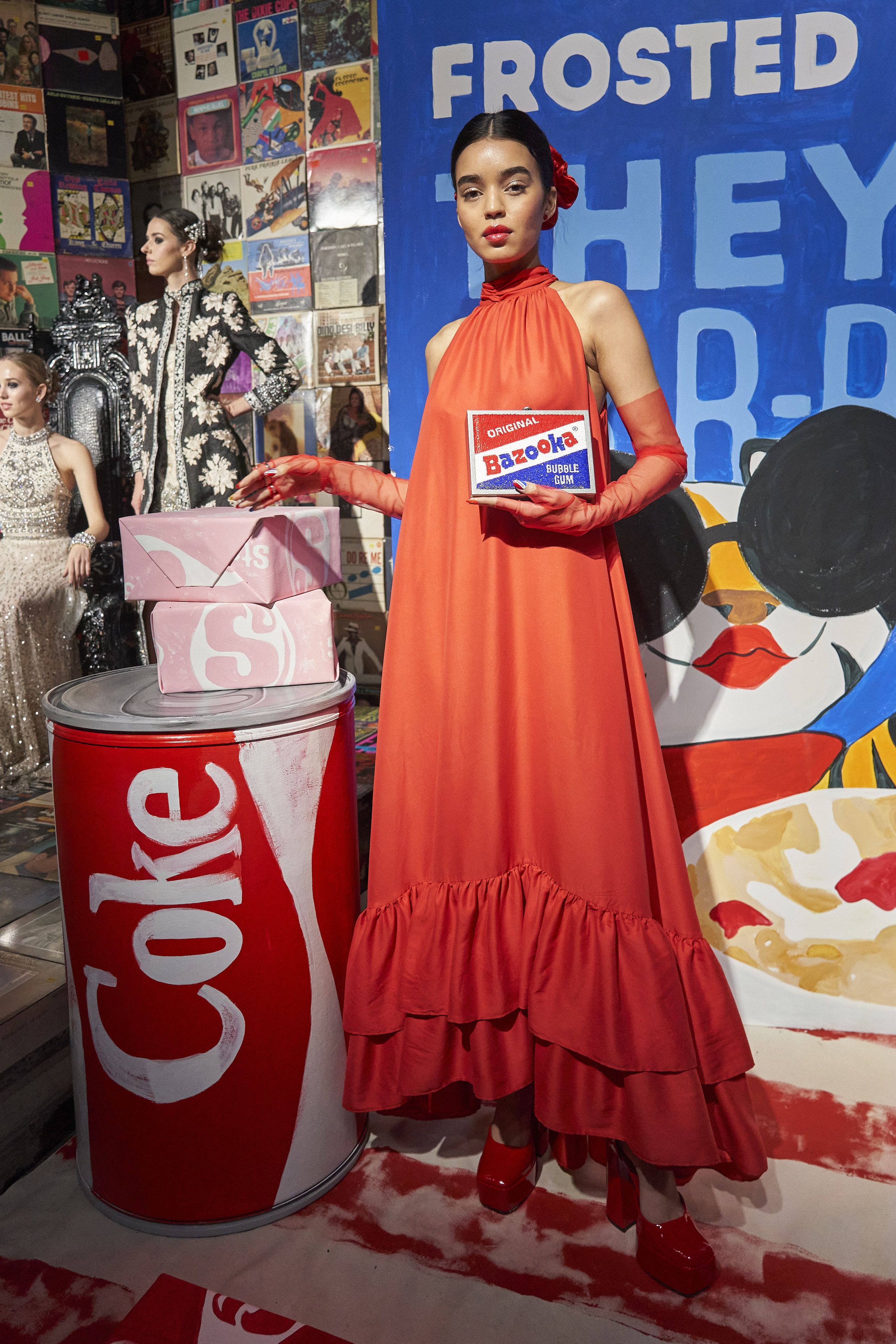美品】Alice+Olivia アリスアンドオリビア 花柄 レッド 赤 ドレス