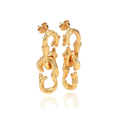 the refrain of the night 24kt gold plated earrings