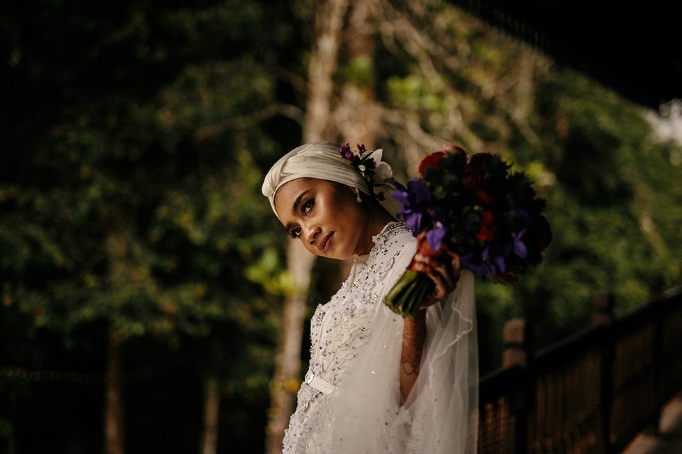 Photograph, Bride, Wedding dress, Dress, Headpiece, Marriage, Ceremony, Tree, Bridal clothing, Wedding, 