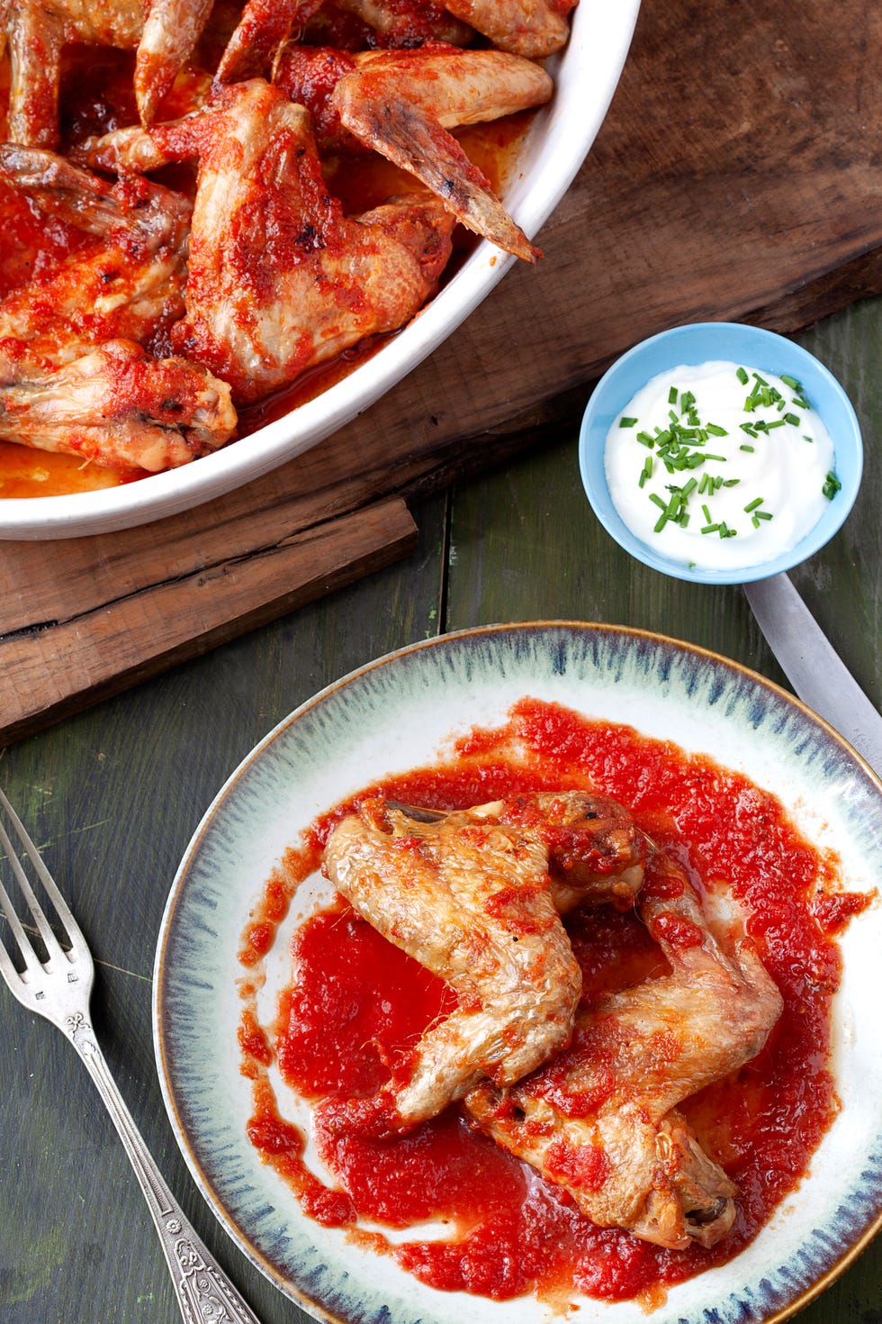 alitas con salsa de tomate