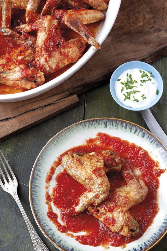 alitas de pollo con salsa de tomate