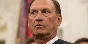associate justice samuel alito participates in the swearing in ceremony for defense secreaty mark esper in the oval office at the white house in washington, dc, on july 23, 2019   the senate tuesday voted overwhelmingly 90 to 8 to confirm president donald trump's pick for secretary of defense, mark esper, giving the pentagon its first permanent chief since james mattis stepped down in january photo by nicholas kamm  afp        photo credit should read nicholas kammafp via getty images