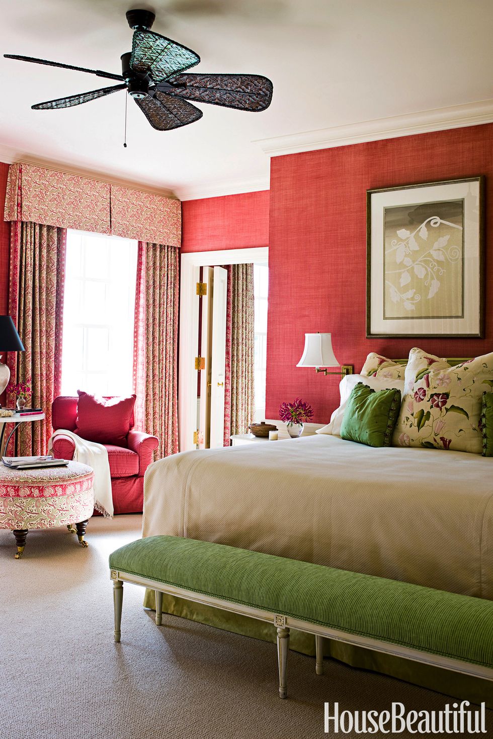 Rooms with Red Walls - Red Bedroom and Living Room Ideas