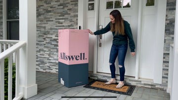 best mattress in a box, a boxed mattress showing up at a doorste