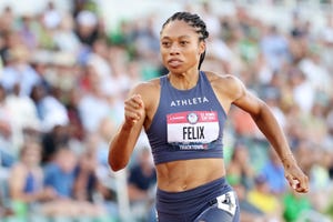 la atleta allyson felix durante los trials de estados unidos