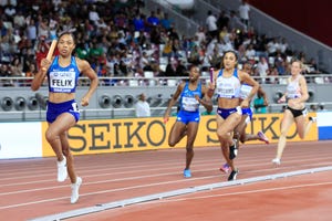 Allyson Felix, 4x400m, Doha 2019, Mundiales de atletismo