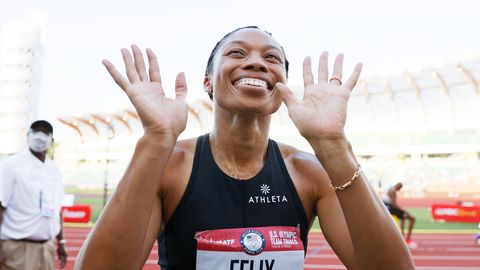 preview for Allyson Felix Finishes Second in the 400 Meters and Makes Her Fifth Olympic Team