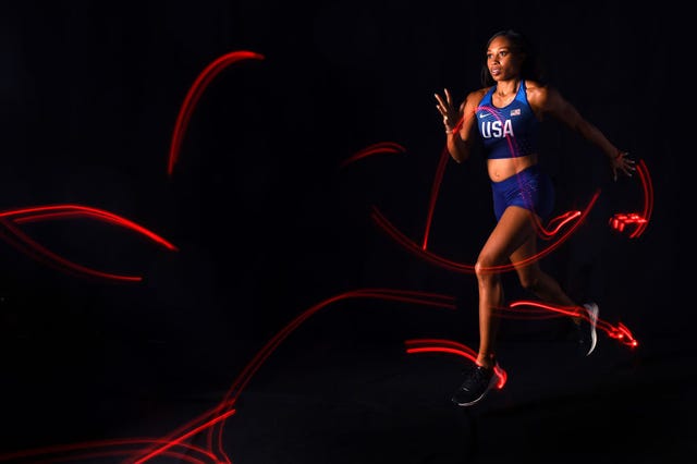 allyson felix posa antes de tener que cambiar sus entrenamientos de preparación para los juegos olímpicos por culpa del coronavirus