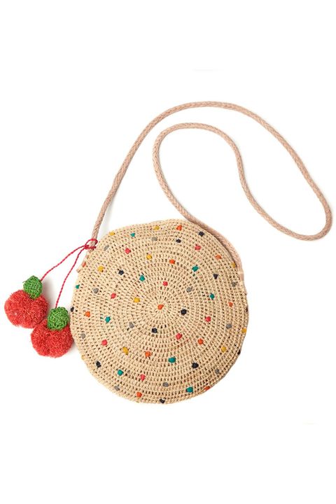 Bag, Handbag, Fashion accessory, Coin purse, Strawberry, Beige, Ornament, Shoulder bag, 