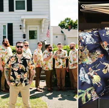 Hawaii, wedding, aloha shirt, vintage, cool, photo, groom