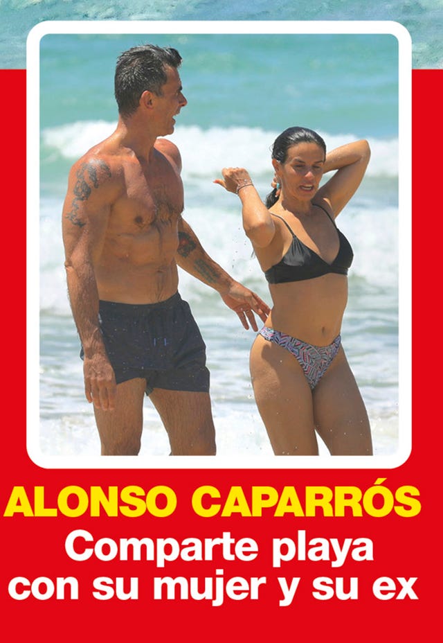 alonso caparros de vacaciones en cadiz con su mujer, angelica, en las playas de cadiz