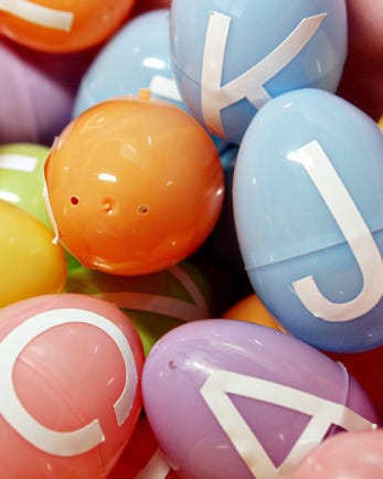 alphabet easter egg hunt colorful plastic easter eggs with letters