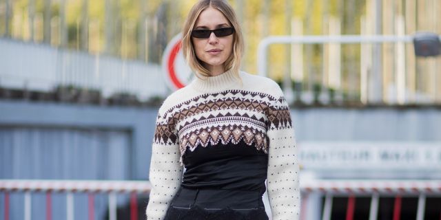 Pernille Teisbaek wearing an alpine knit