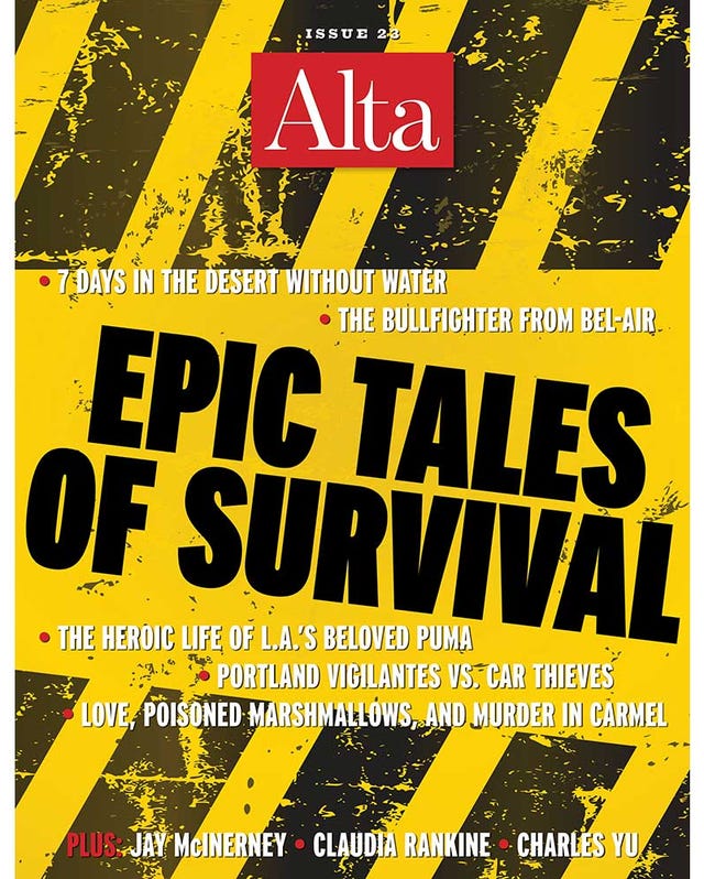 alta, issue 23, cover, epic tales of survival