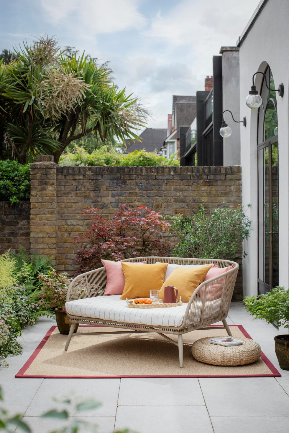 recycled rug in outdoor patio