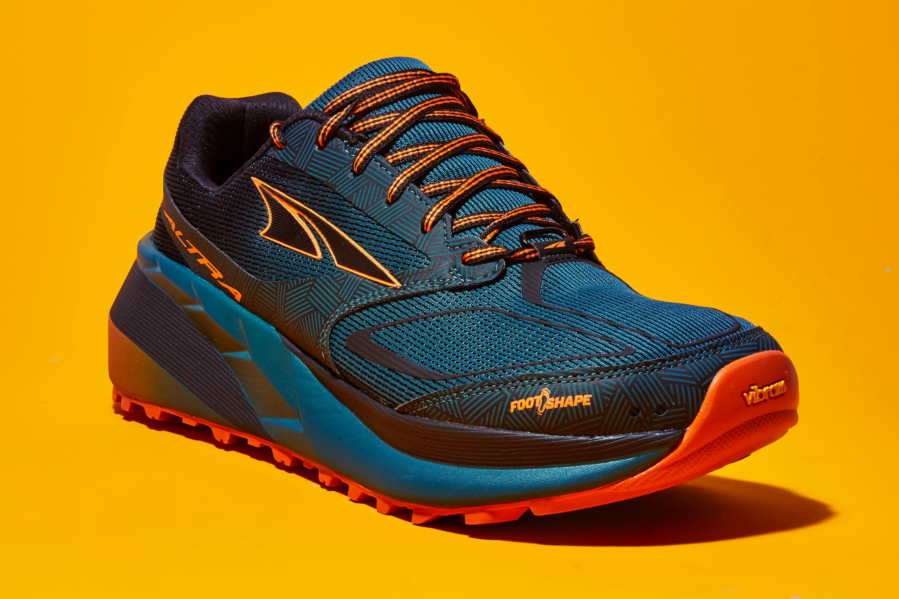 Shoe, Footwear, Outdoor shoe, Running shoe, Orange, Walking shoe, Blue, Yellow, Product, Sneakers, 