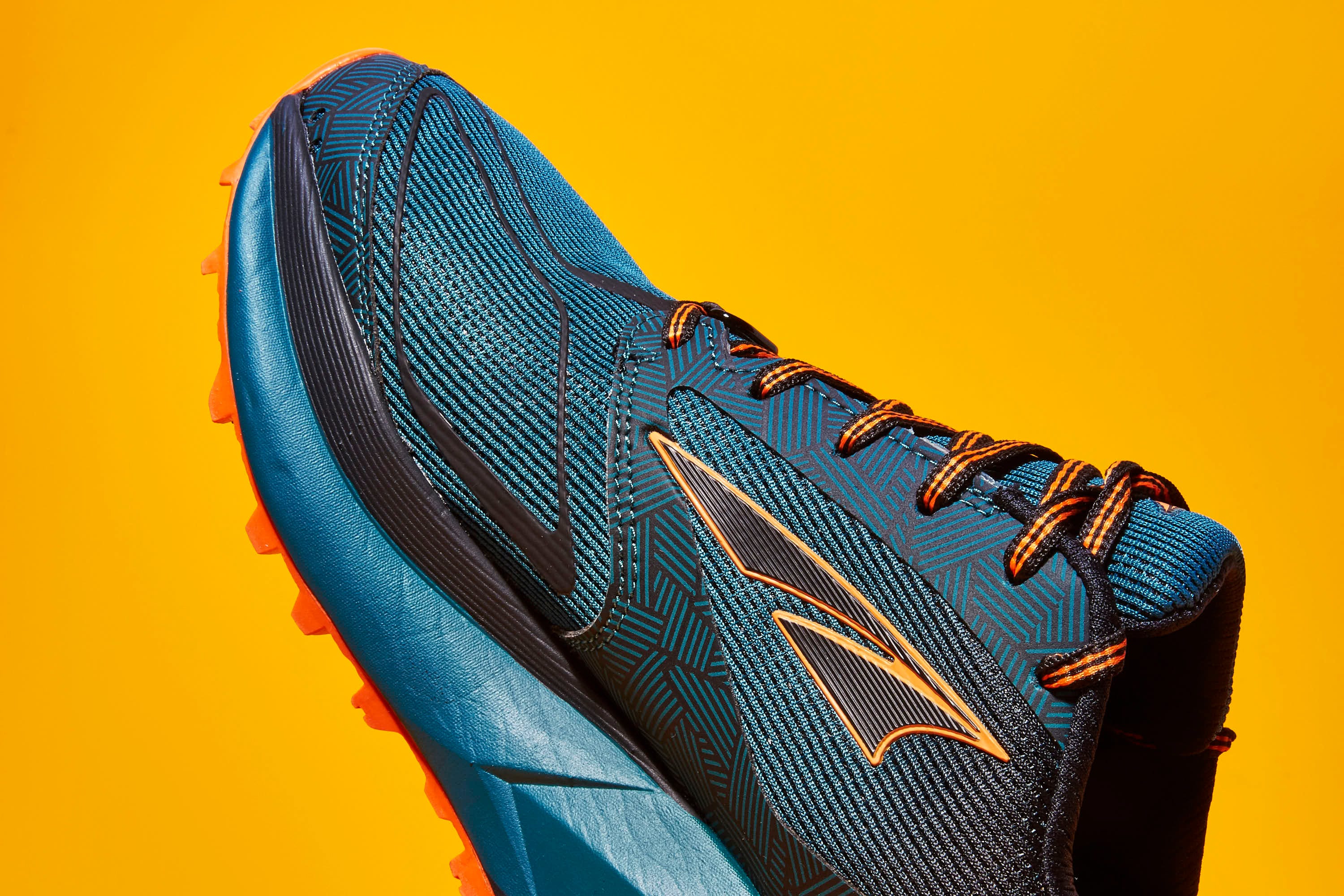 Footwear, Orange, Shoe, Blue, White, Black, Yellow, Outdoor shoe, Brown, Electric blue, 