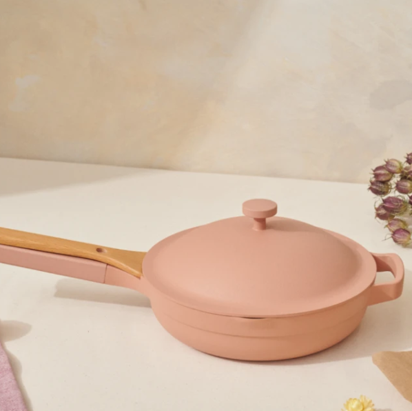 always pan in pink on countertop