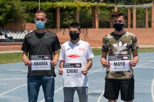 toni abadía, chiki pérez y carlos mayo en la presentación del challenge 2000m de valencia