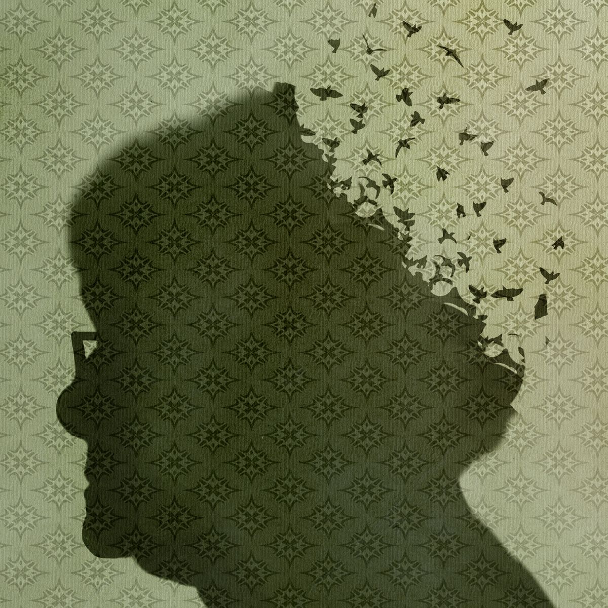 silhouette of a woman battling alzheimer's