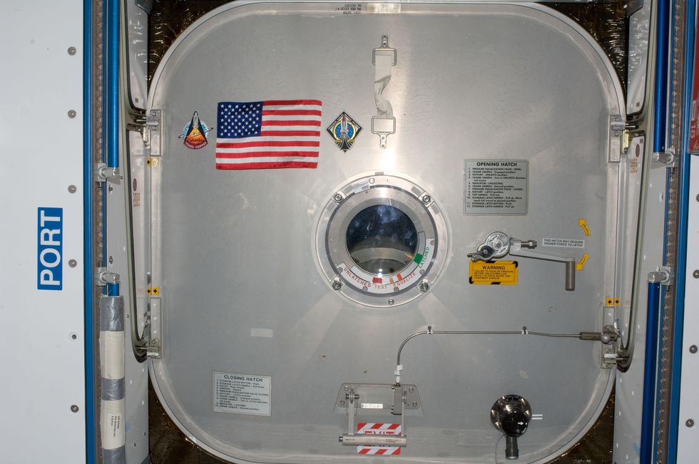 American flag on the International Space Station