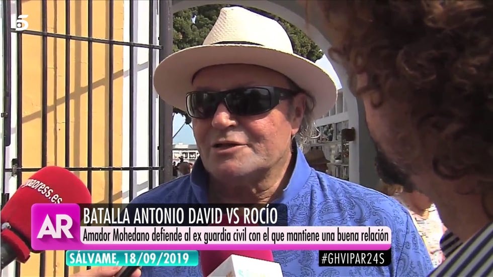Amador Mohedano critica a su sobrina, Rocío Carrasco, y a su marido, Fidel Albiac, y defiende a Antonio David Flores. 