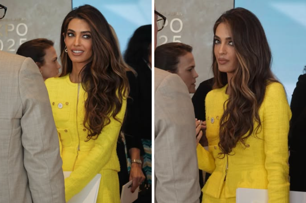 amal clooney caramel flan highlights hair makeover