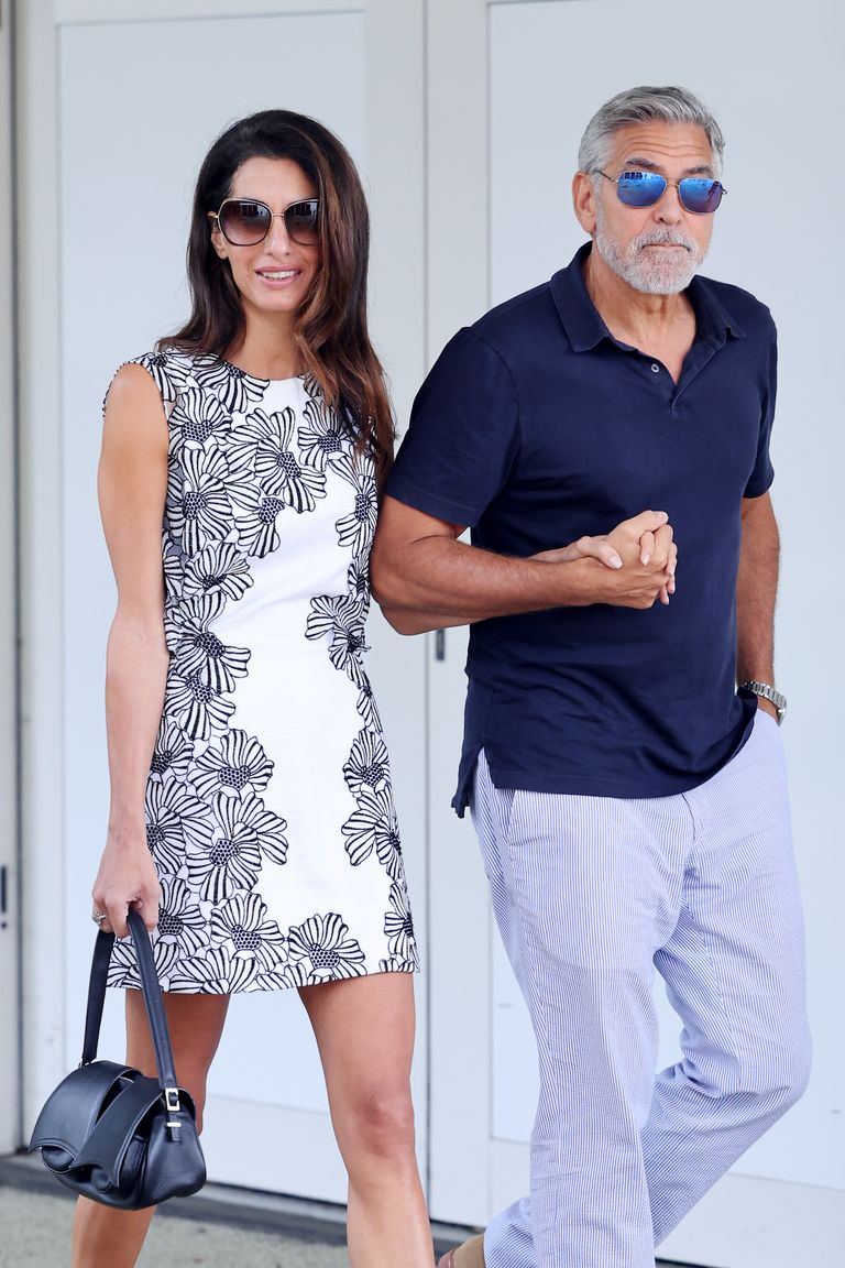 Amal and George Clooney Match Outfits in Venice, Italy