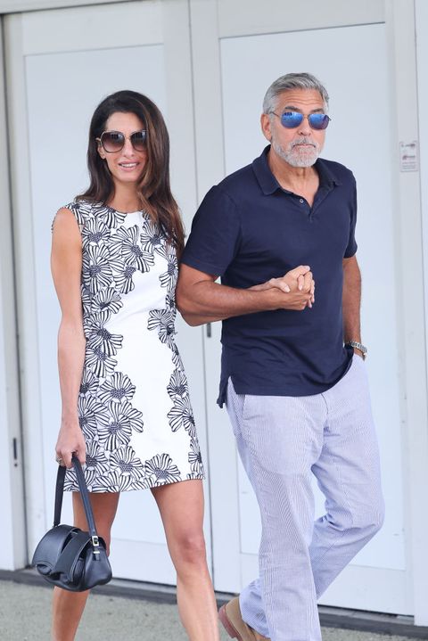 Amal Clooney wears chic floral shift dress