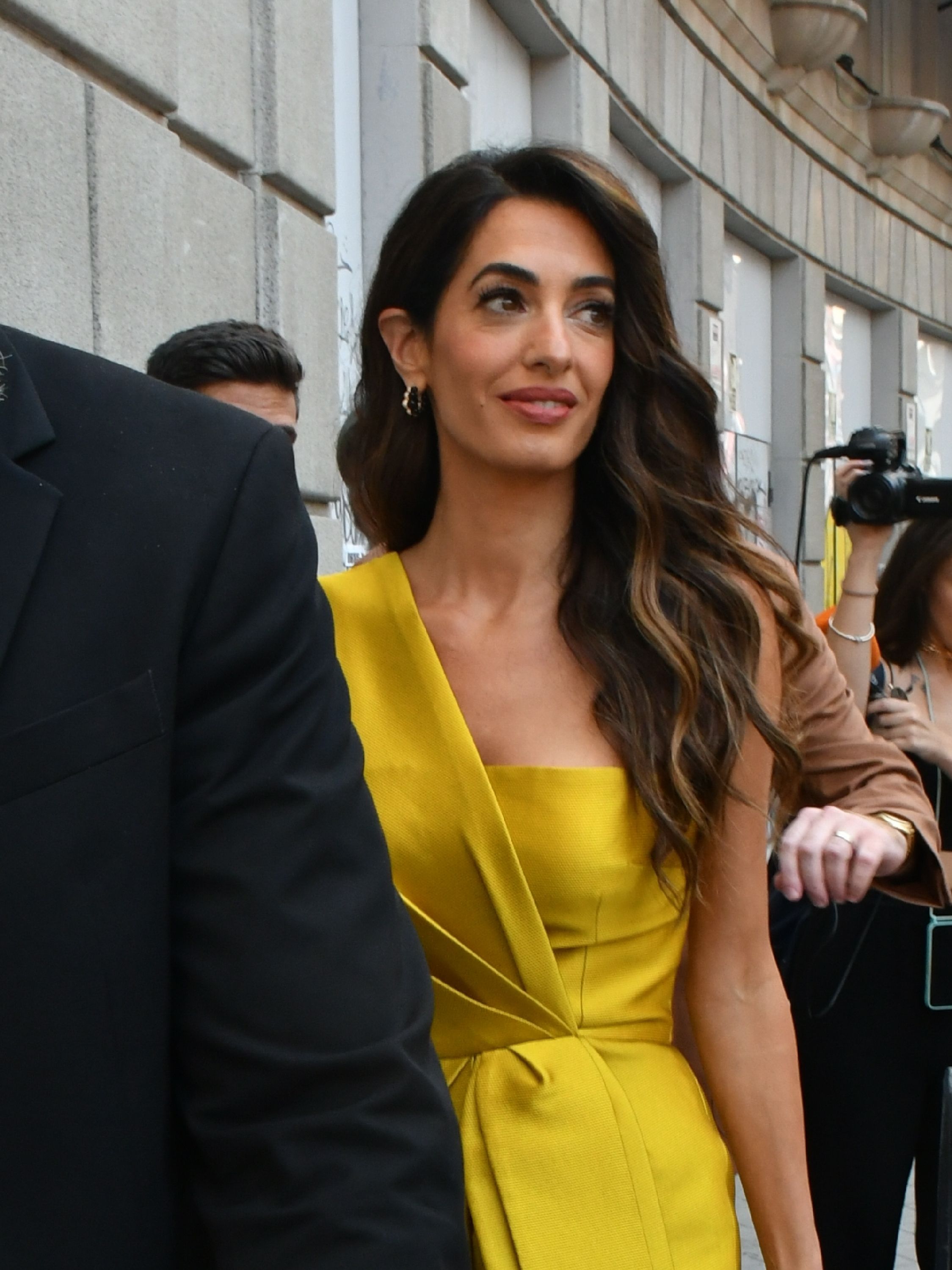 Amal Clooney Wears A Metallic Gold Jumpsuit To Speak At A Conference   Amal Clooney Is Seen Out And About On June 22 2023 In News Photo 1687513332 