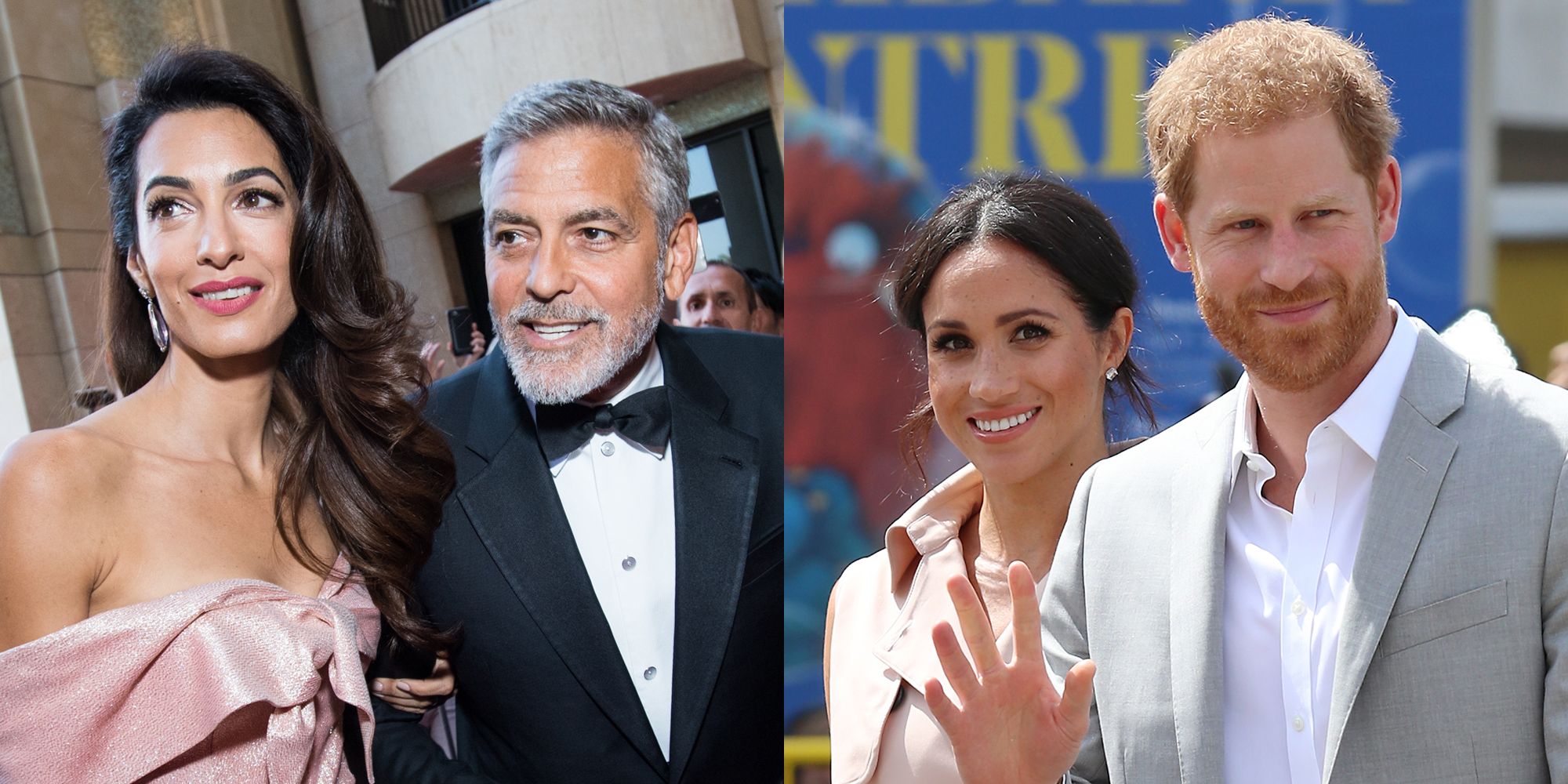 George and Amal Clooney and Prince Harry and Meghan Markle
