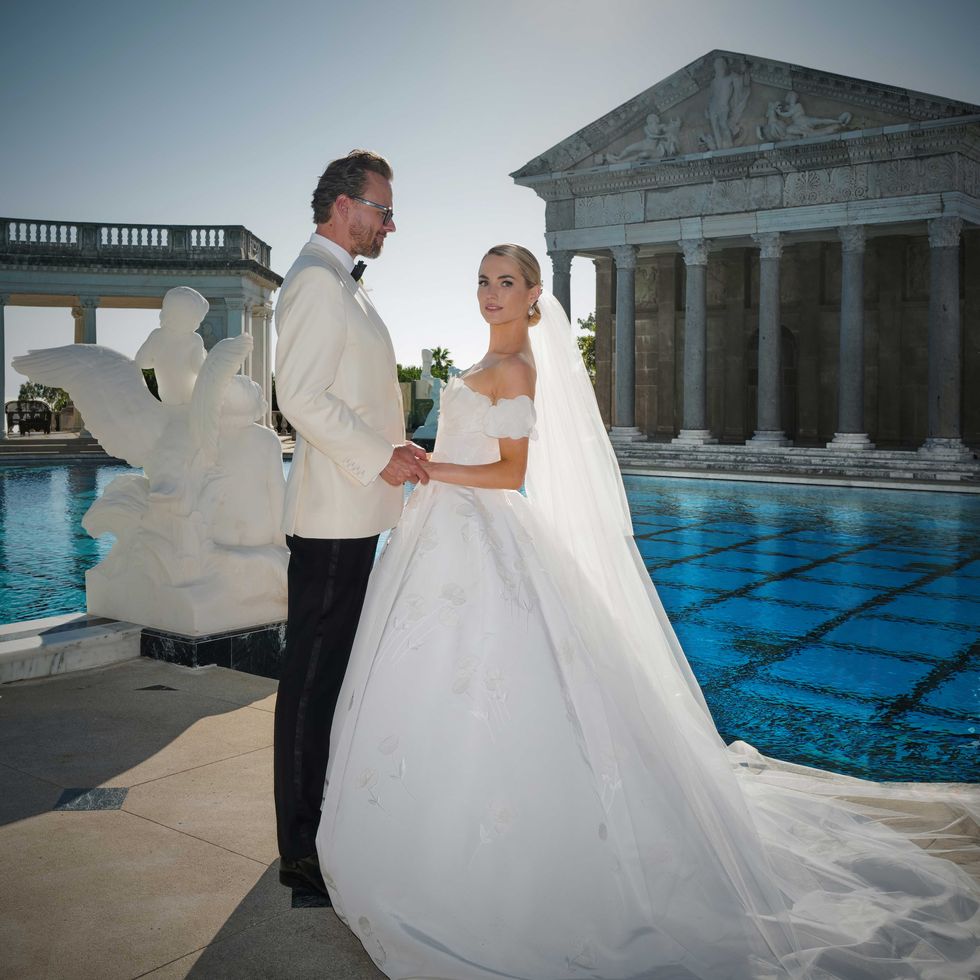 Amanda Hearst and Joachim Ronning at their wedding at Hearst Castle