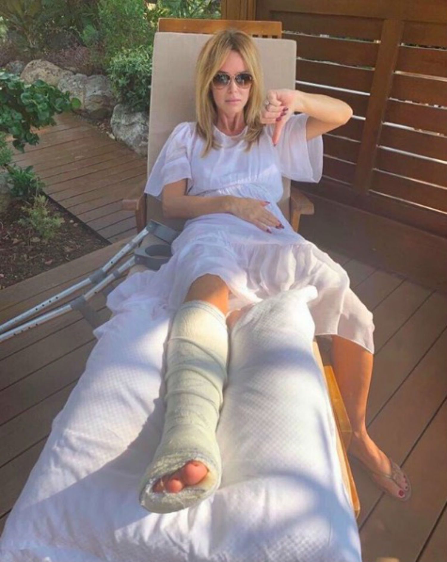 BGT judge Amanda Holden hospitalised after breaking her leg