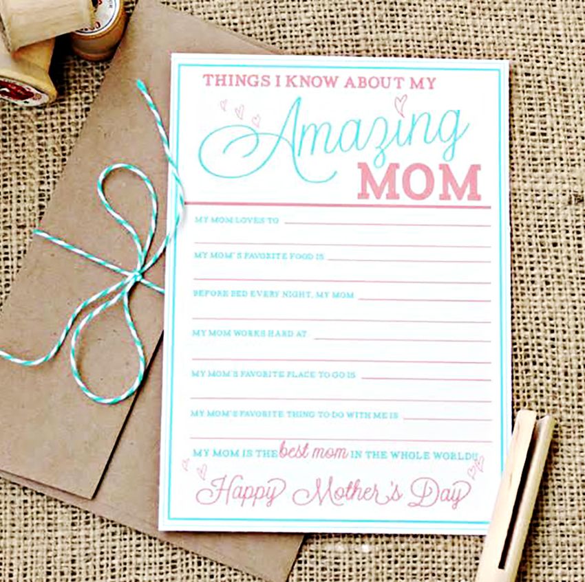a printable card that has places to fill in all the ways your mom is amazing for mother's day