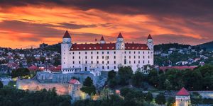 Amazing sunset view of Bratislava, Slovakia