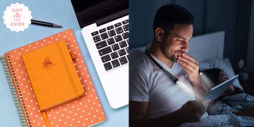 password notebook and reading light for neck