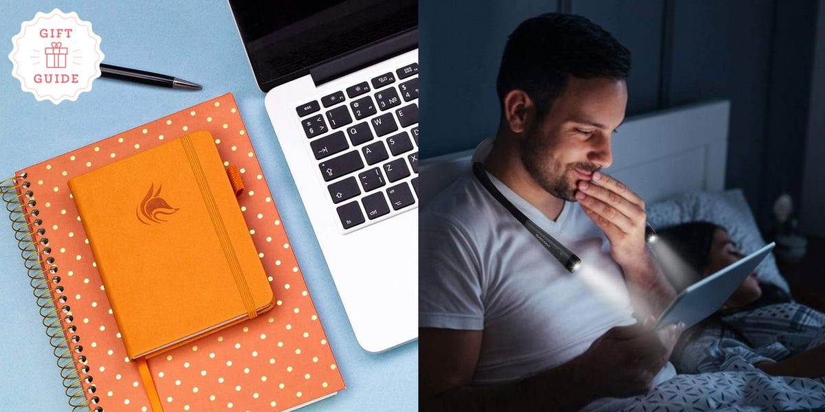 password notebook and reading light for neck