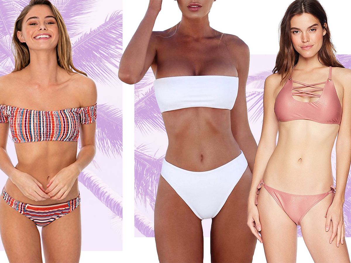 Retro Lace Push Up Bikini Set For Women Padded Bandeau Top