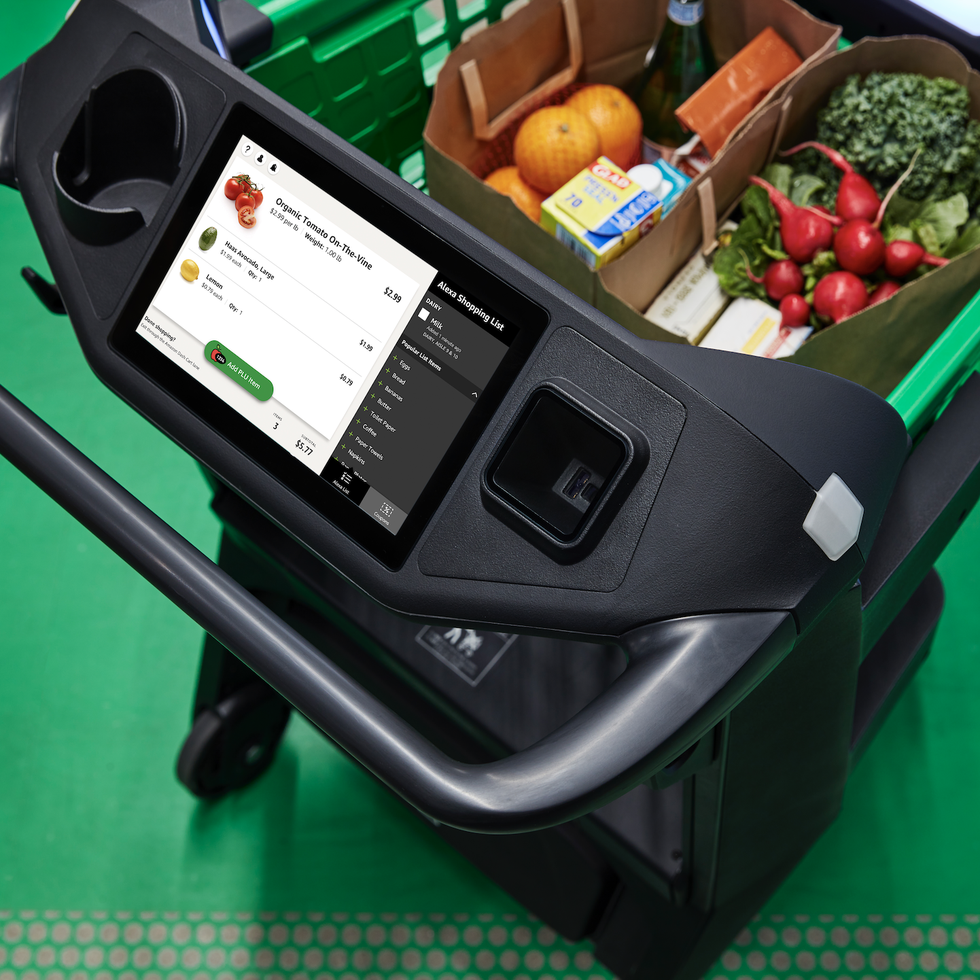 amazon fresh new dash cart with groceries