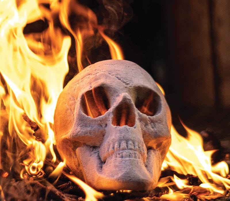 These Fire Pit Skulls Make Your Backyard Bonfire So. Much. Creepier.