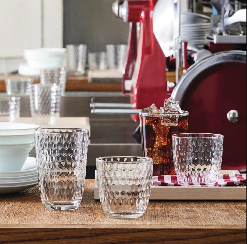 juego de vasos de cristal tallado para agua o refrescos