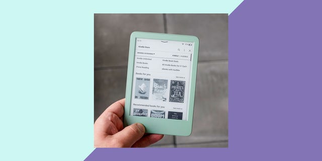 display of a kindle ereader showcasing the kindle store interface