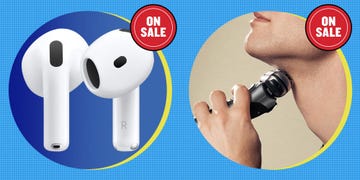 airpods and a man shaving
