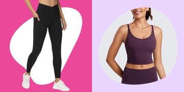womens athletic apparel featuring leggings and a crop top